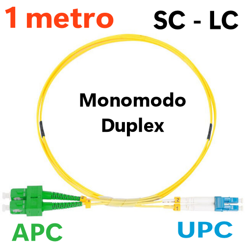 Latiguillo fibra optica SC APC - LC UPC monomodo 1 metro