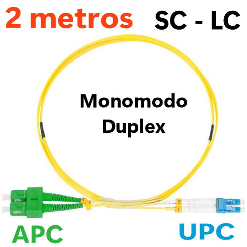 Latiguillo fibra optica SC APC - LC UPC monomodo 2 metros