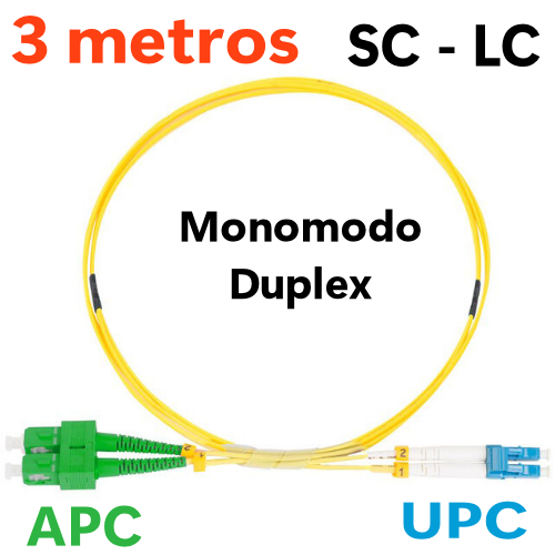 Latiguillo fibra optica SC APC - LC UPC monomodo 3 metros